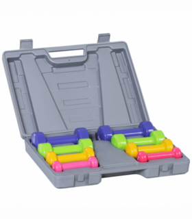 10kg Colourful Dumbbell Weights Set Home Exercising Toning w/ Case Gym HOMCOM
