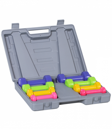 10kg Colourful Dumbbell Weights Set Home Exercising Toning w/ Case Gym HOMCOM