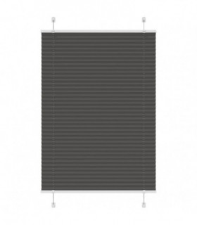 vidaXL Pleated Blind Black 95x100 cm Fabric Width 94.4 cm Polyester