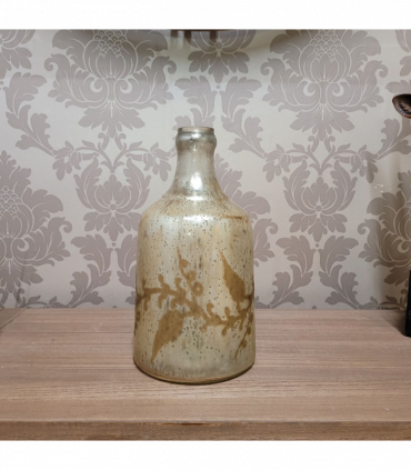 11" ANTIQUE SILVER GLASS DECORATIVE VASE