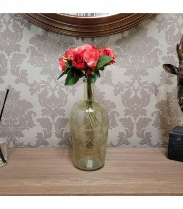 11" GLASS DECORATIVE VASE-RECYCLE GREEN