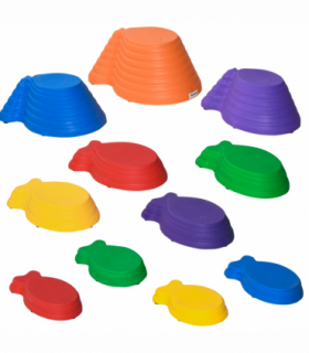 Kids 11-Piece Fish Shaped Balance Stepping Stones - Multicoloured