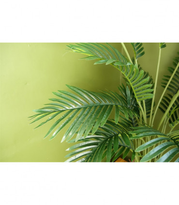 Artificial Areca Palm Tree 110cm Large Green Potted in Black Pot Home Decor