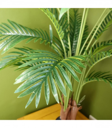 Artificial Areca Palm Tree 110cm Large Green Potted in Black Pot Home Decor