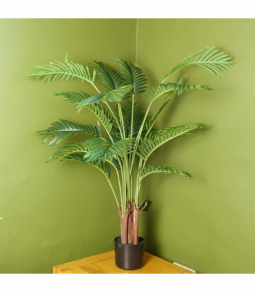 110cm Large Artificial Areca Palm Tree Potted in Black Pot