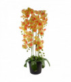 110cm Large Yellow Peach Orchid Plant - Artifcial - 41 REAL TOUCH flowers