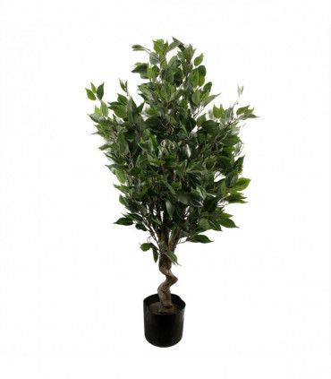 110cm Leaf Realistic Artificial Ficus Tree / Plant  Silver Curve Planter