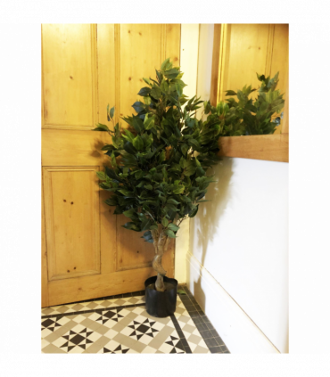 110cm Leaf Realistic Artificial Ficus Tree / Plant Copper Planter