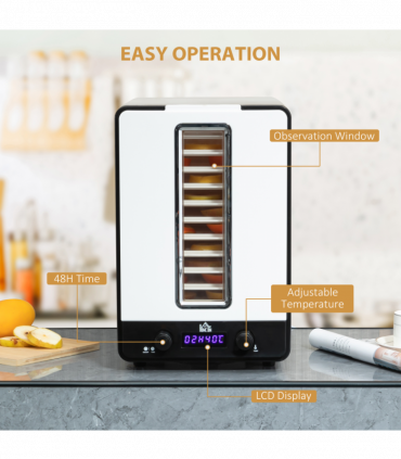 Food Dehydrator 11Tier White 26cm x 39cm x 38cm 550W Food Dryer Machine