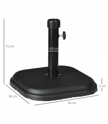 11kg Concrete Garden Parasol Base, Square Outdoor Table Umbrella Stand Holder