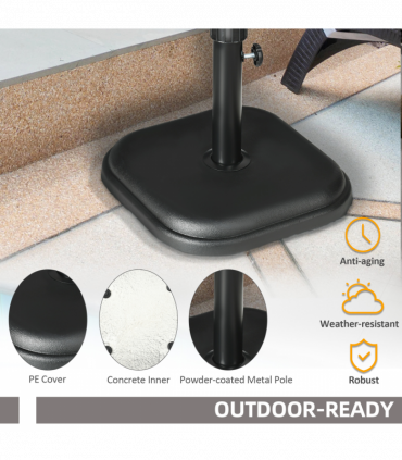 11kg Concrete Garden Parasol Base, Square Outdoor Table Umbrella Stand Holder