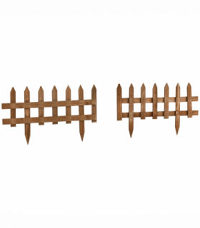Wooden Border Fences Brown 60cm x 1cm x 34cm 12 Pack Garden Fixed Picket Fence