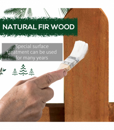 Wooden Border Fences Brown 60cm x 1cm x 34cm 12 Pack Garden Fixed Picket Fence