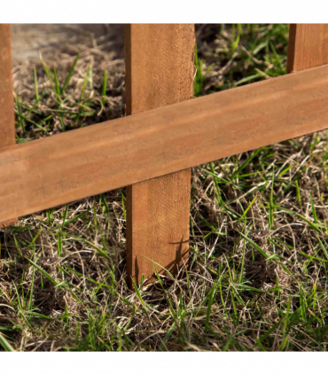 Wooden Border Fences Brown 60cm x 1cm x 34cm 12 Pack Garden Fixed Picket Fence