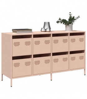 vidaXL Sideboard Pink 135x39x73.5 cm Cold-rolled Steel