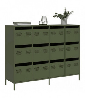 vidaXL Sideboard Olive Green 135x39x103.5 cm Cold-rolled Steel