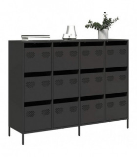 vidaXL Sideboard Black 135x39x103.5 cm Cold-rolled Steel