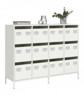 vidaXL Sideboard White 135x39x103.5 cm Cold-rolled Steel