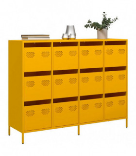 vidaXL Sideboard Mustard Yellow 135x39x103.5 cm Cold-rolled Steel