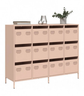 vidaXL Sideboard Pink 135x39x103.5 cm Cold-rolled Steel