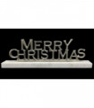 12" NICKEL PLATED MERRY CHRISTMAS ON STAND