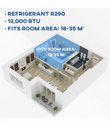 12,000 BTU Portable Air Conditioner Unit with Remote, 24H Timer, 25m