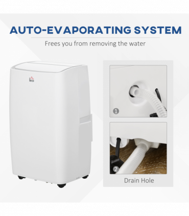 12,000 BTU Portable Air Conditioner Unit with Remote, 24H Timer, 25m