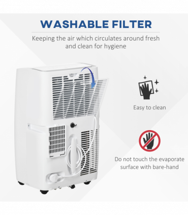 12,000 BTU Portable Air Conditioner Unit with Remote, 24H Timer, 25m