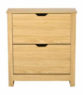Shoe Storage Cabinet Brown Oak Tone Finish 12 Pairs 80H x 72L x 26Dcm