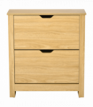 Shoe Storage Cabinet Brown Oak Tone Finish 12 Pairs 80H x 72L x 26Dcm