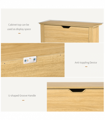 Shoe Storage Cabinet Brown Oak Tone Finish 12 Pairs 80H x 72L x 26Dcm