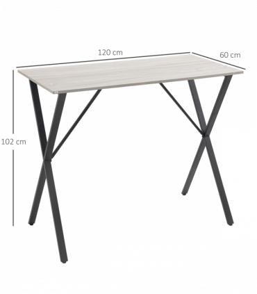 120 cm Rectangular Breakfast Bar Table for 4 People, Steel Legs, White
