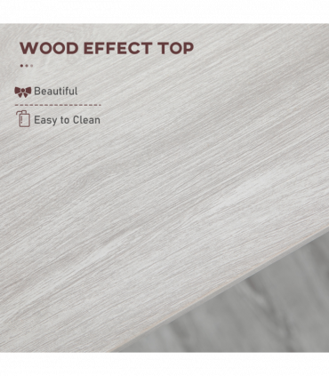 120 cm Rectangular Breakfast Bar Table for 4 People, Steel Legs, White