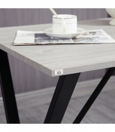 120 cm Rectangular Breakfast Bar Table for 4 People, Steel Legs, White