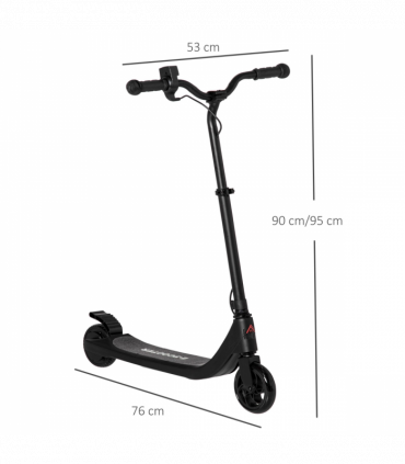 120W Electric Scooter w/ Battery Level Display, Rear Break - Black HOMCOM