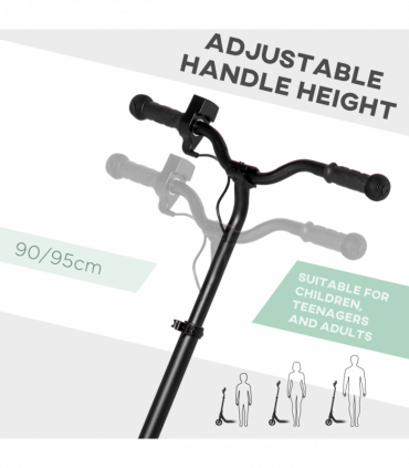 120W Electric Scooter w/ Battery Level Display, Rear Break - Black HOMCOM