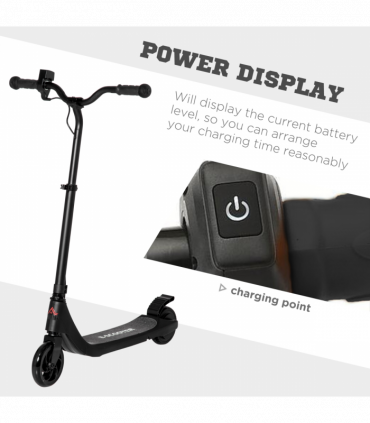 120W Electric Scooter w/ Battery Level Display, Rear Break - Black HOMCOM