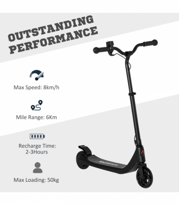 120W Electric Scooter w/ Battery Level Display, Rear Break - Black HOMCOM