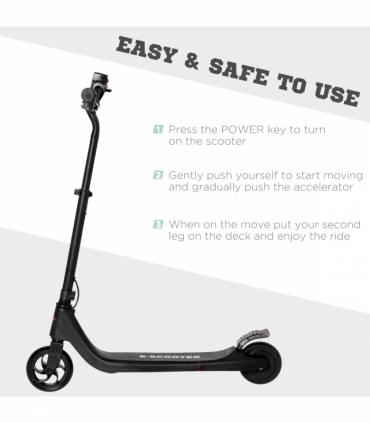 120W Electric Scooter w/ Battery Level Display, Rear Break - Black HOMCOM