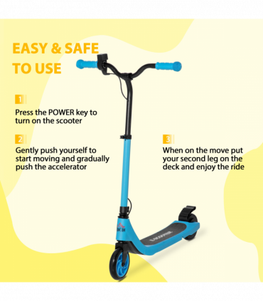 120W Electric Scooter w/ Battery Level Display, Rear Break - Blue HOMCOM