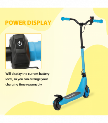 120W Electric Scooter w/ Battery Level Display, Rear Break - Blue HOMCOM