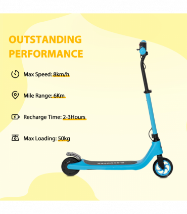 120W Electric Scooter w/ Battery Level Display, Rear Break - Blue HOMCOM