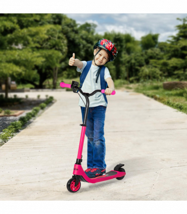 120W Electric Scooter w/ Battery Level Display, Rear Break - Pink HOMCOM