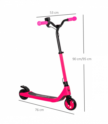 120W Electric Scooter w/ Battery Level Display, Rear Break - Pink HOMCOM