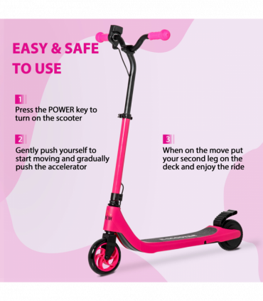 120W Electric Scooter w/ Battery Level Display, Rear Break - Pink HOMCOM