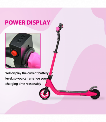 120W Electric Scooter w/ Battery Level Display, Rear Break - Pink HOMCOM