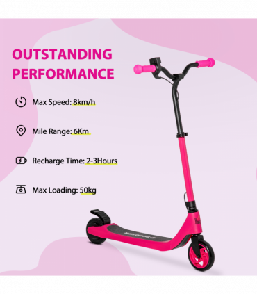 120W Electric Scooter w/ Battery Level Display, Rear Break - Pink HOMCOM