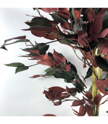 120cm (4ft) Artificial Dark Red Green Ficus Plant - Extra Large
