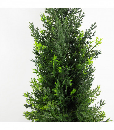 Topiary Artificial Cedar Cypress V Resistant Green Metal 756 Leaves 35cm Wide
