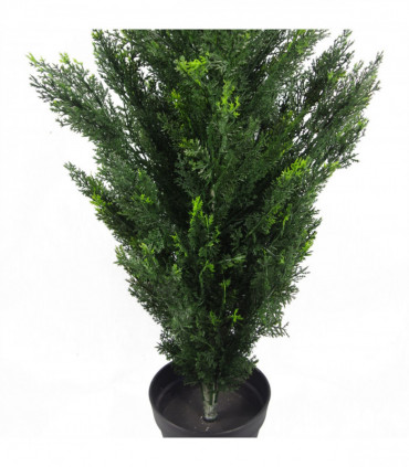 Topiary Artificial Cedar Cypress V Resistant Green Metal 756 Leaves 35cm Wide